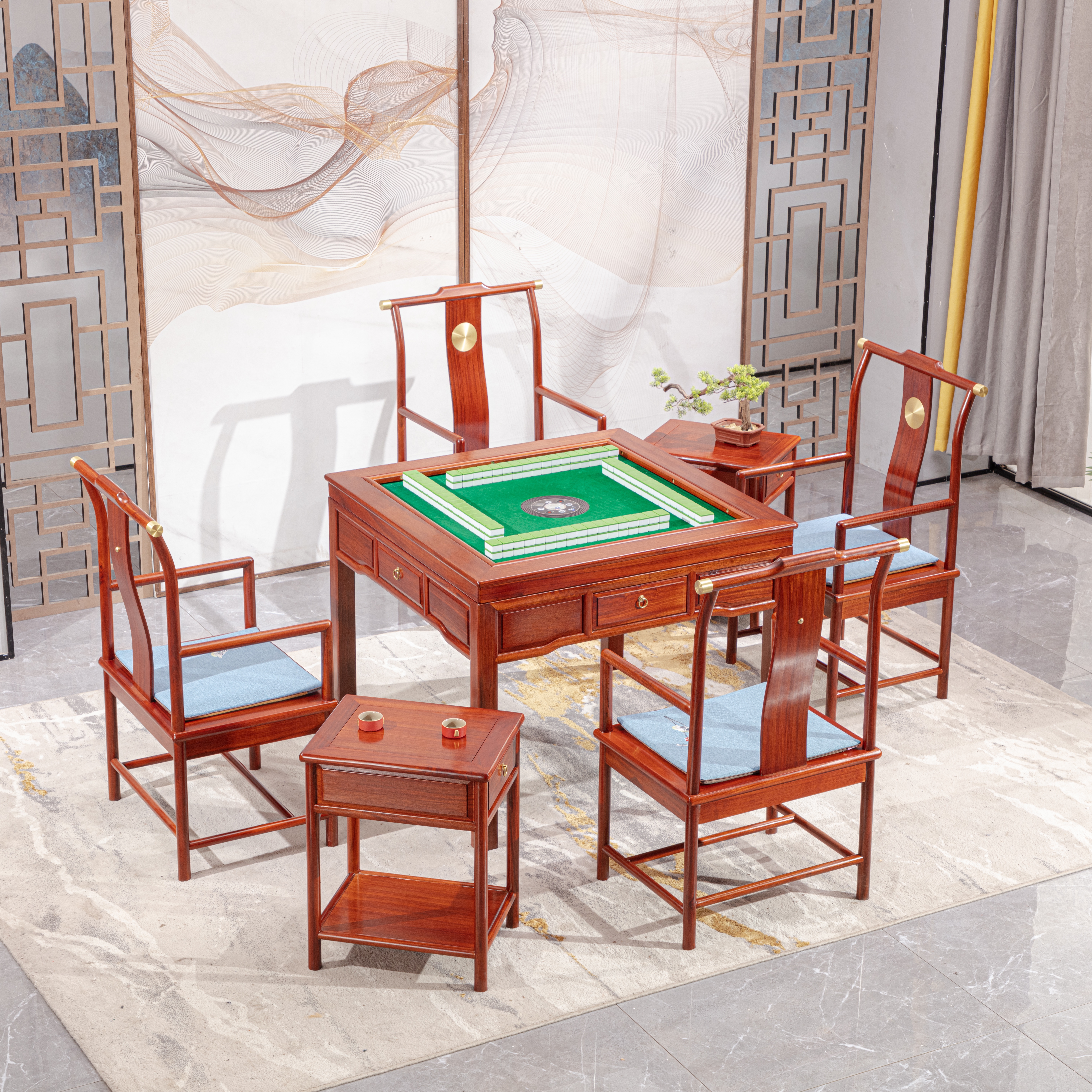 民国海派红木麻将桌卯榫结构,古董麻将桌如何安装