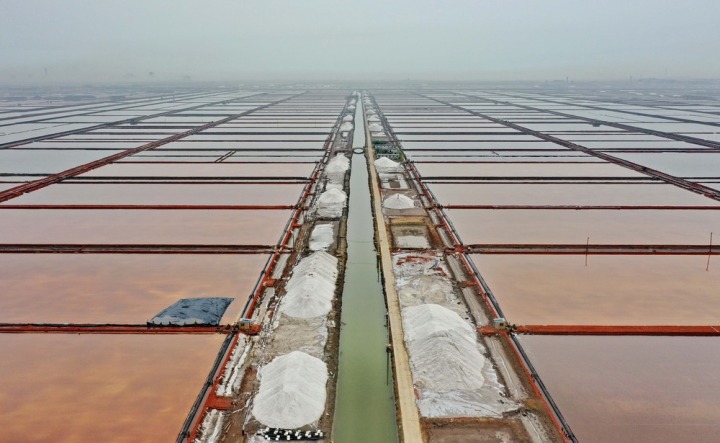 收获海盐,海盐航拍震撼全景