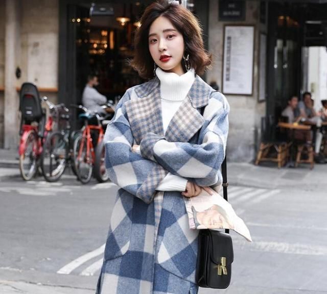 秋冬最流行格子大衣,今冬大衣就是要敞开穿才好看啊