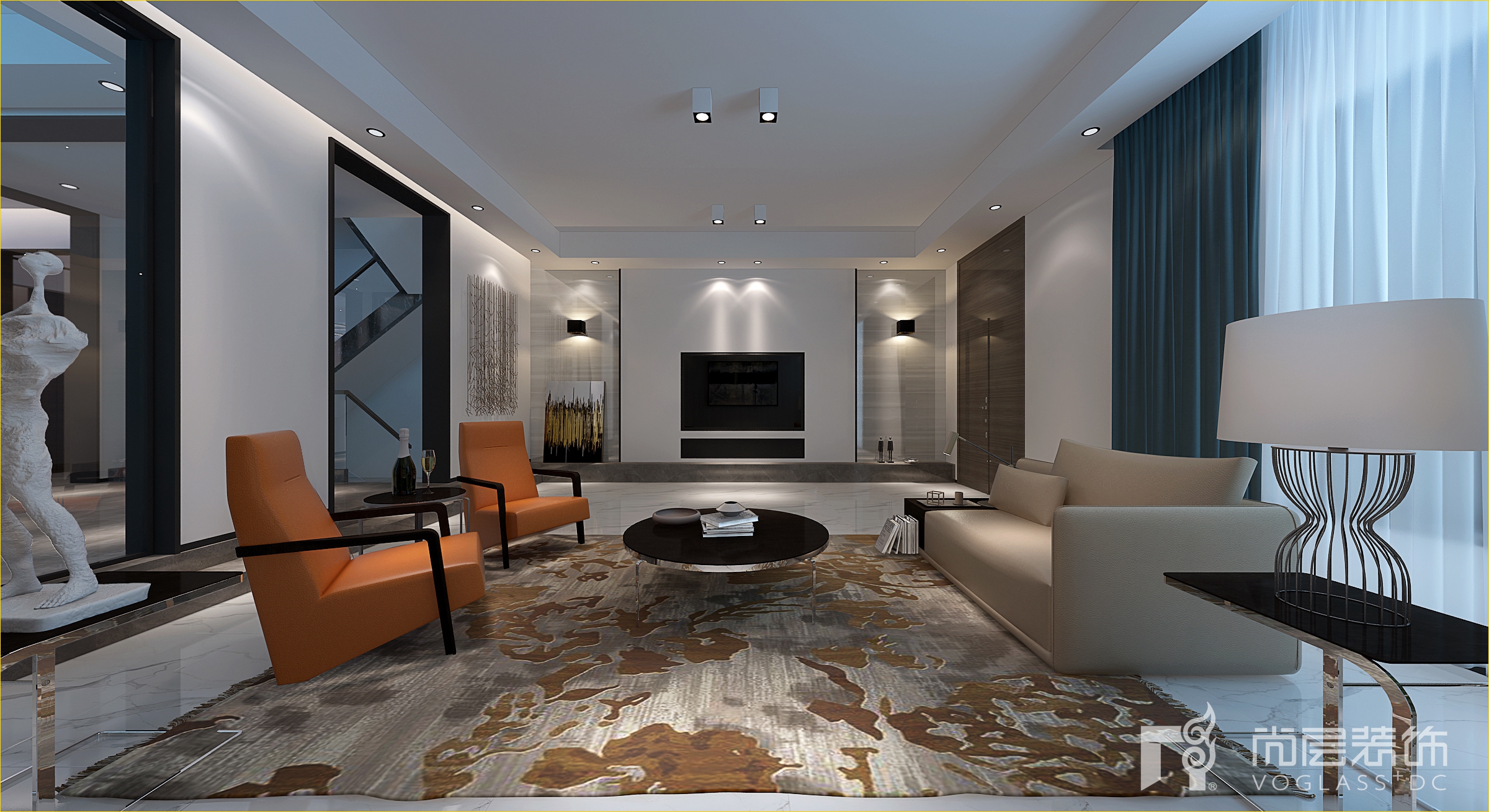 农村二层现代风格简约,四室装修简约现代风格