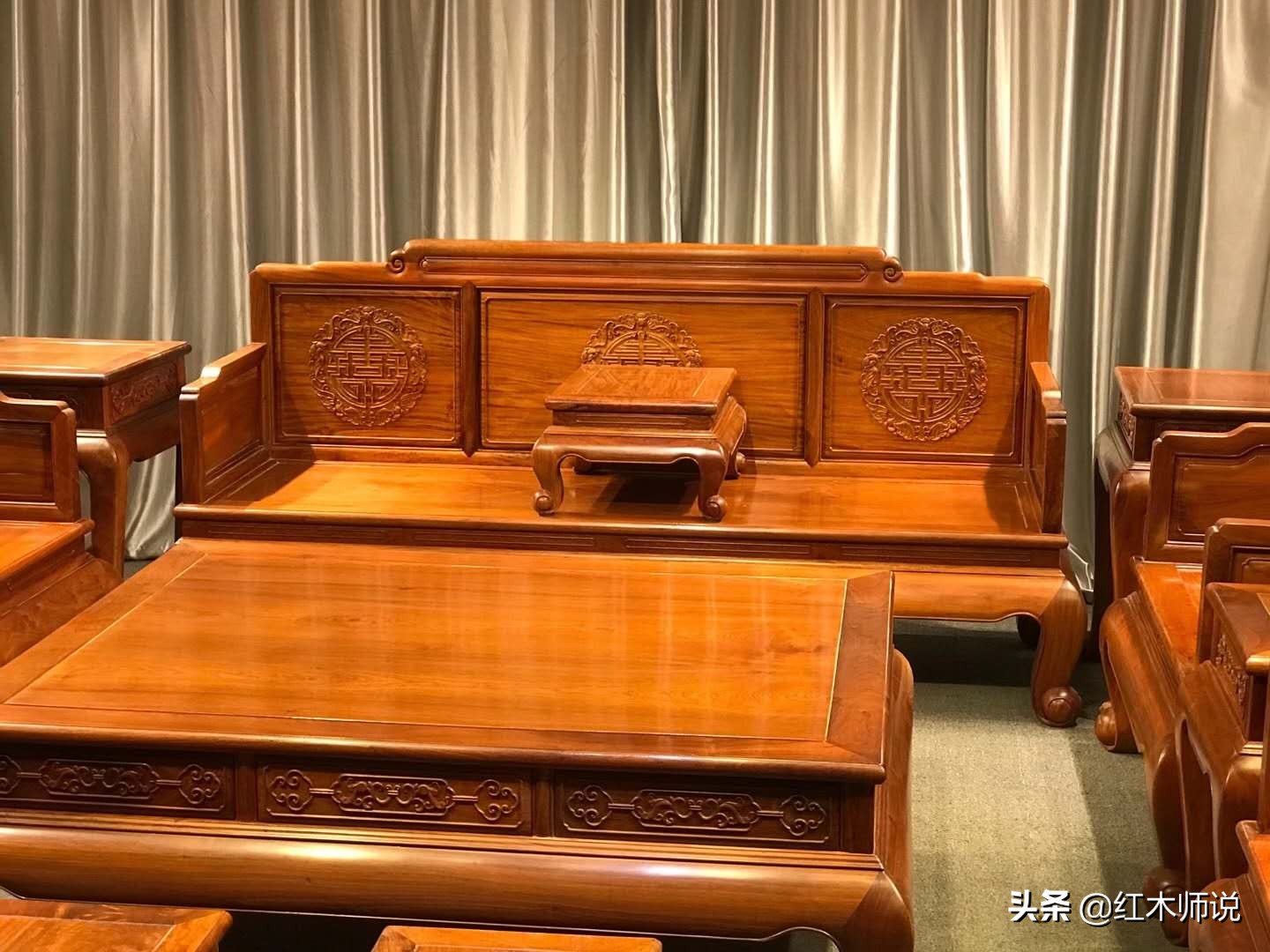 缅甸花梨经典独板沙发,缅甸花梨汉宫沙发六件套精品