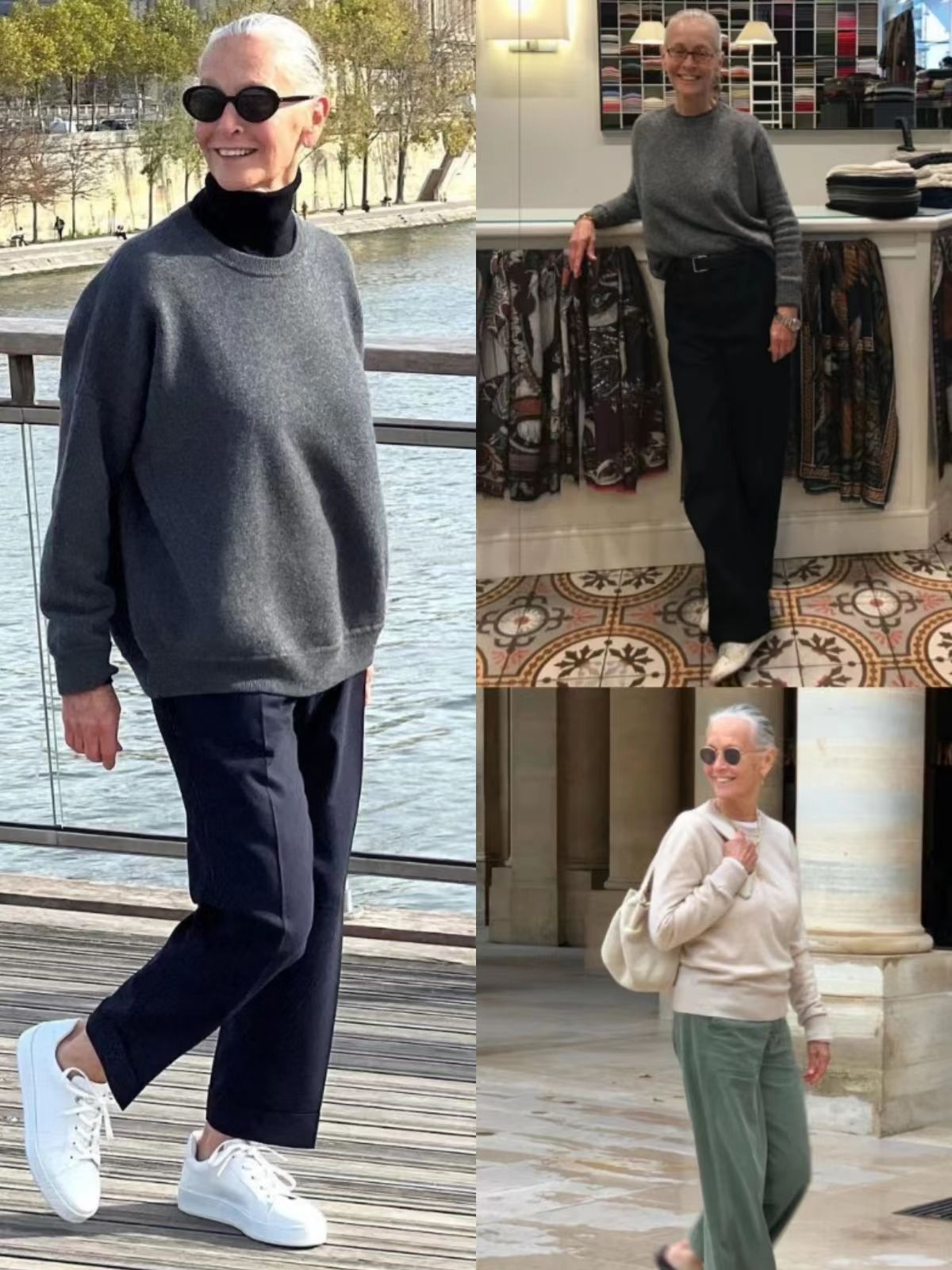 巴黎奶奶街头时尚,被51岁阿姨圈粉的少女感穿搭