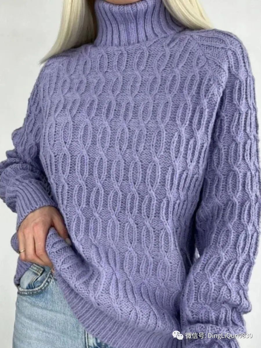 套头针织衫长款针织衫搭配示范,针织衫复古套头怎么套图解