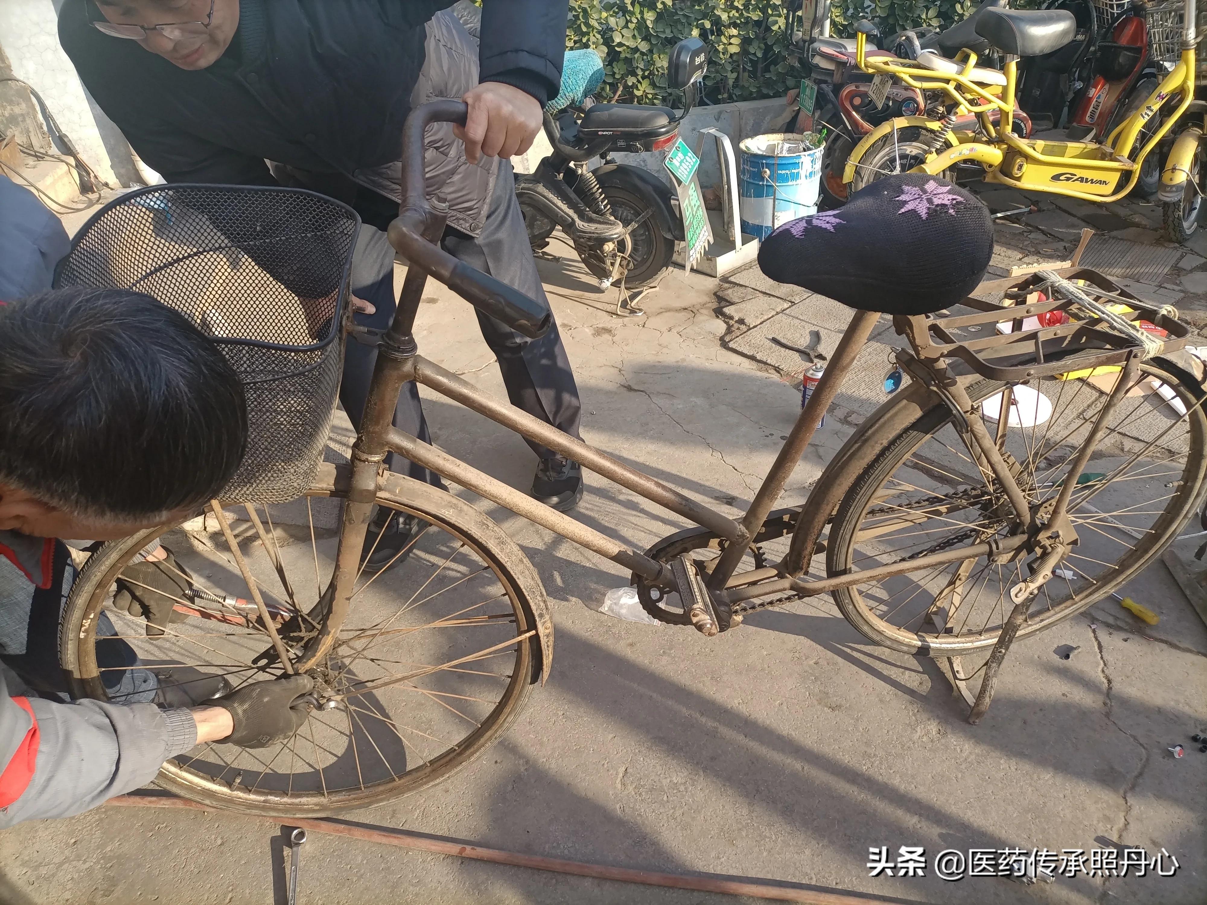 翻新大金鹿自行车全过程,青岛金鹿自行车