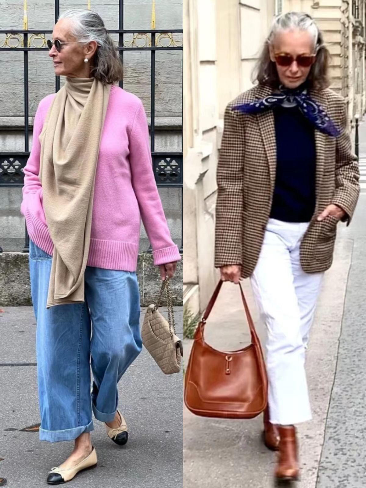 巴黎奶奶街头时尚,被51岁阿姨圈粉的少女感穿搭