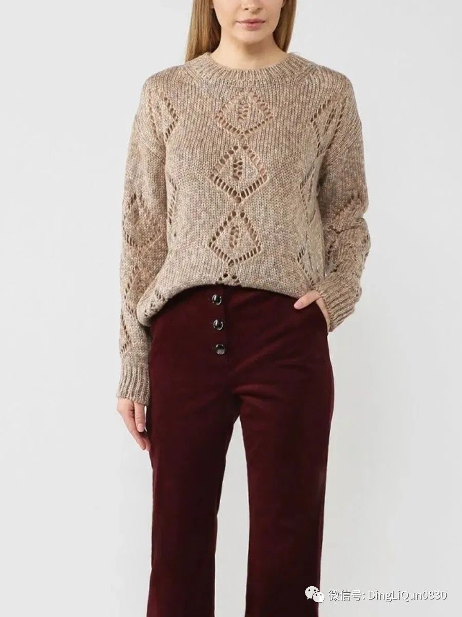 套头针织衫长款针织衫搭配示范,针织衫复古套头怎么套图解