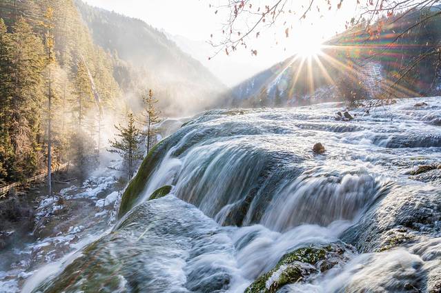 冬日九寨童话世界,九寨沟翠海蓝冰